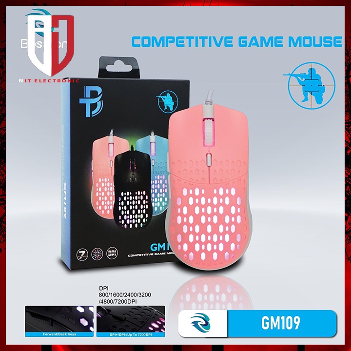 Chuột máy tính gaming bosston GM109 Led Rgb chuột vi tính laptop pc chơi game có dây siêu nhạy