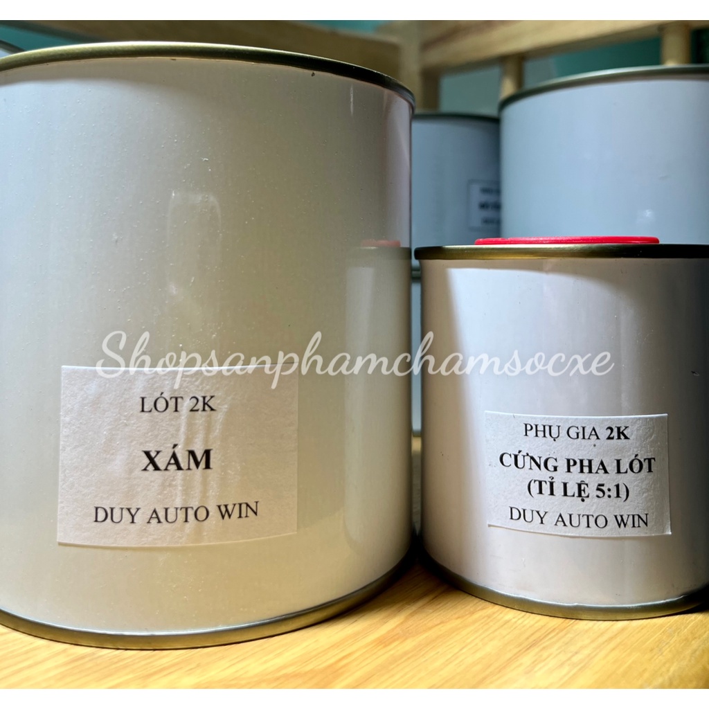 Sơn lót xám 2k điền đầy - Đậm đặc - Bộ 1000g (gồm cứng)