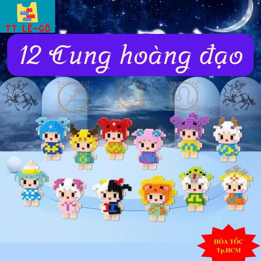 LẮP RÁP 12 CUNG HOÀNG ĐẠO, mô hình đồ chơi lắp ráp 12 cung hoang đạo mini