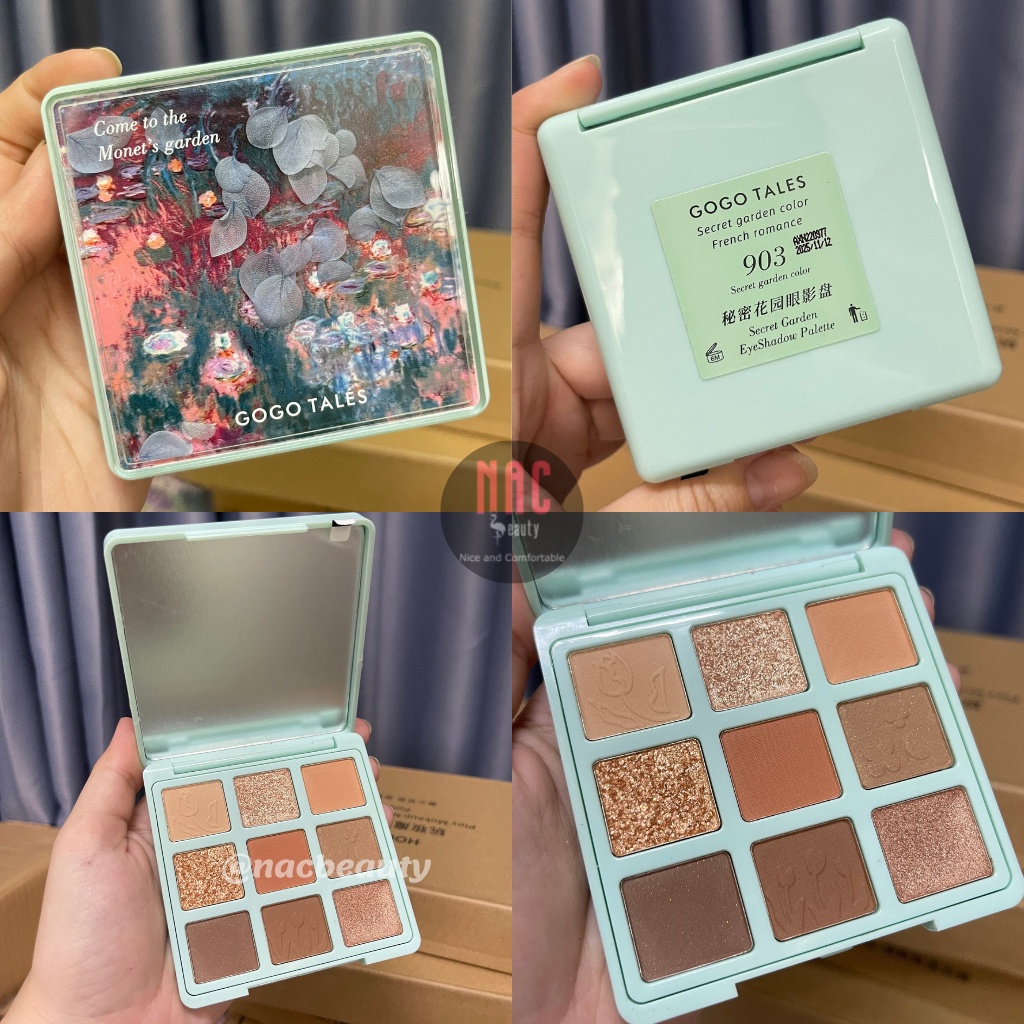 Bảng phấn mắt hoa cẩm tú cầu GOGO TALES 9 màu Monet Garden nội địa Trung GT289 - NAC beauty