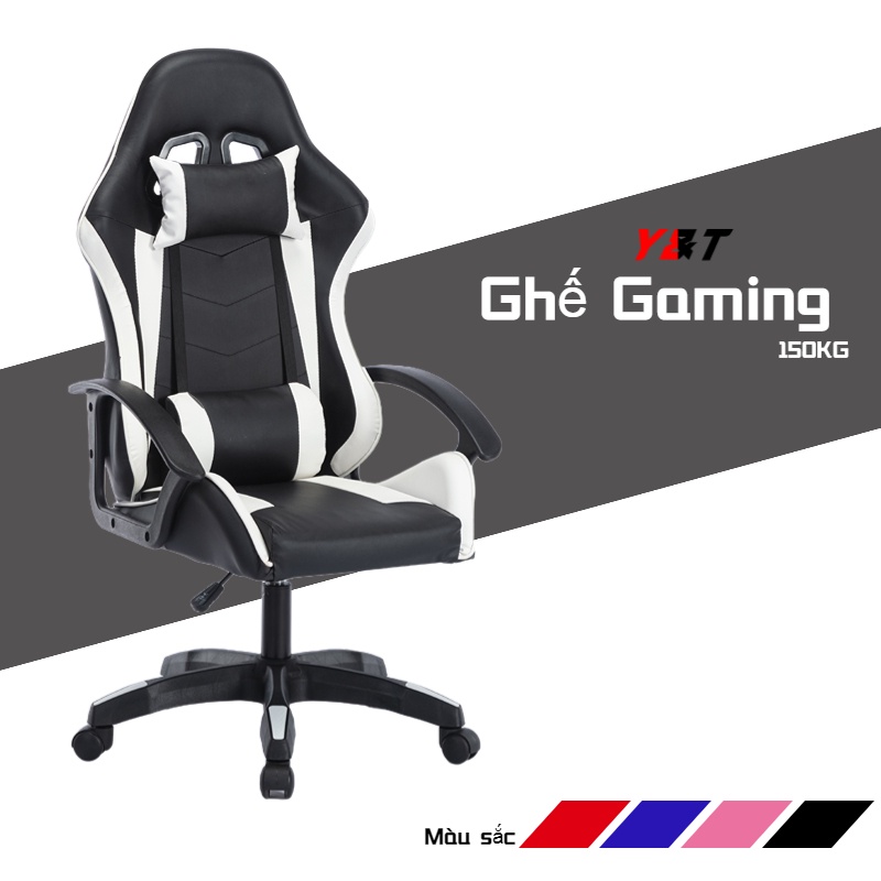 TOURI Ghế gaming Dành cho game thủ, độ cao có thể điều chỉnh và xoay tròn no massage