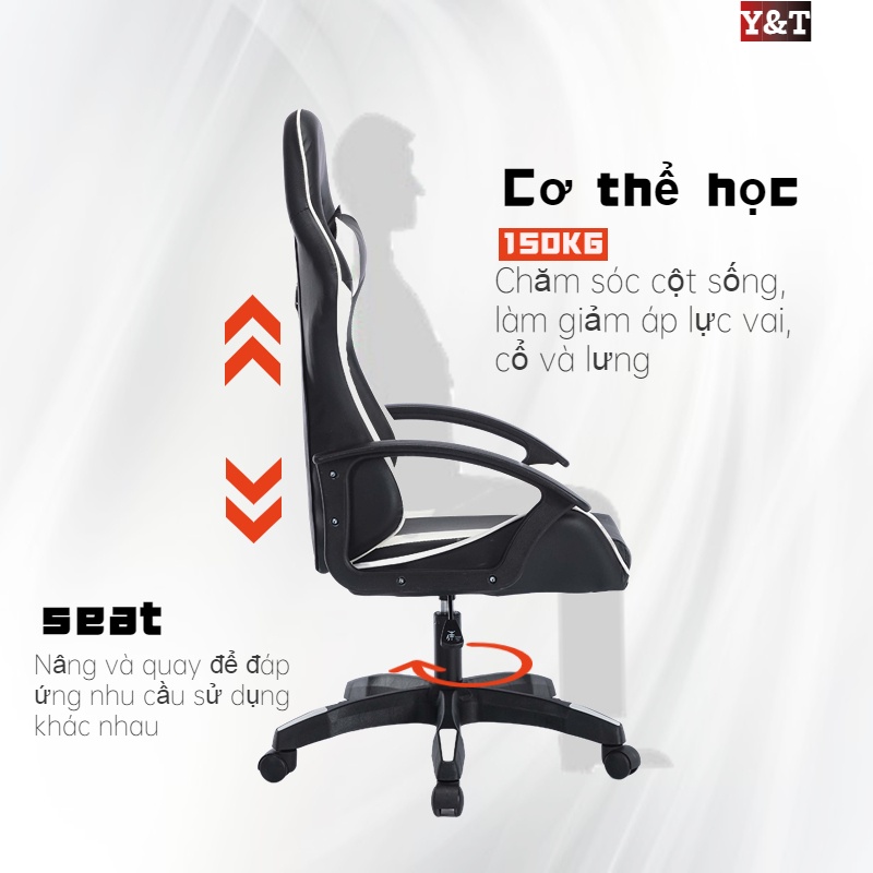 TOURI Ghế gaming Dành cho game thủ, độ cao có thể điều chỉnh và xoay tròn no massage | BigBuy360 - bigbuy360.vn