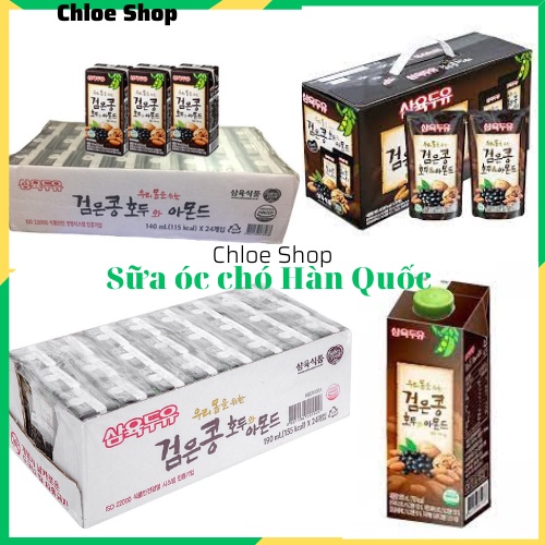Sữa đậu đen óc chó hạnh nhân Hàn Quốc140ml (24 hộp), 190ml(24 hộp),190ml (20 gói), 950ml