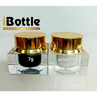 Chai lọ sang chiết mỹ phẩm - Hủ vuông nhí nắp vàng cao cấp 7g