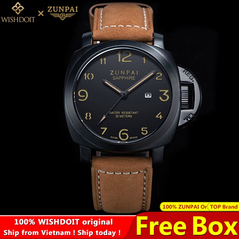 ZUNPAI Đồng hồ nam chống nước dây kim loại dây da đồng hồ nam chính hãng fngeen cao cấp Men's Watch ZP-219