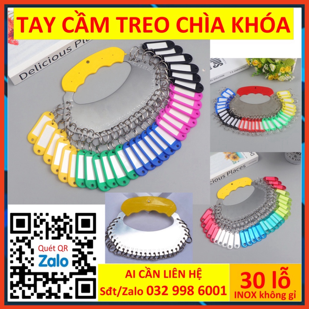 Ssửa Tay cầm thẻ chìa khóa 30 lỗ treo thẻ nhựa Móc khóa Key tag Combo 50 Móc chìa khóa tag name đánh