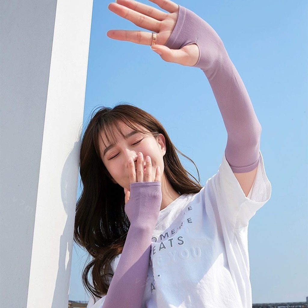💛 Loại Đẹp 💛Bộ 2 Ống Tay Chống Nắng Nam Nữ Xỏ Ngón, Găng Tay Bao Tay Chống Nắng Tia UV Hàn Quốc Let's slim