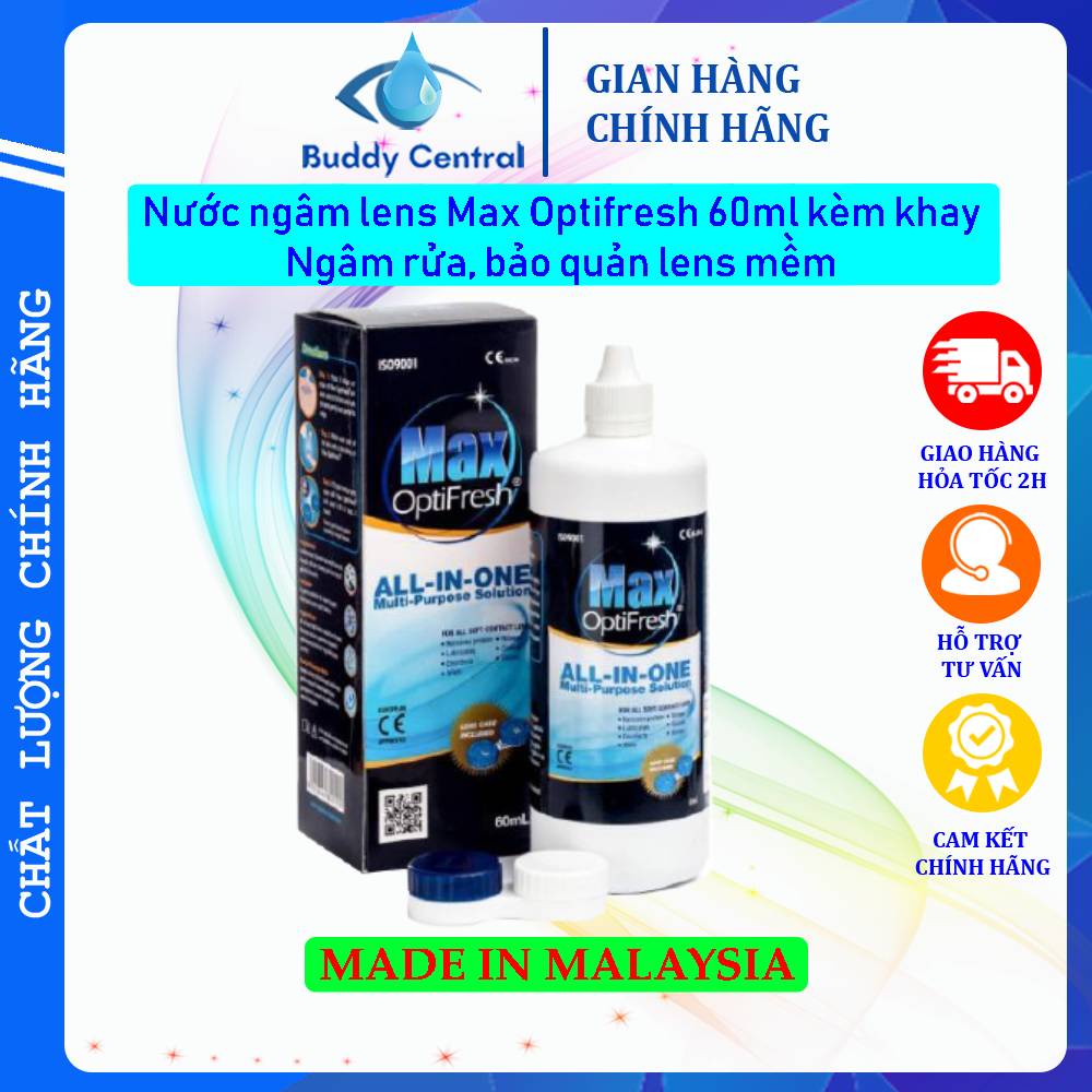 Nước ngâm lens kính áp tròng Max Optifresh 60ml - Buddy Central