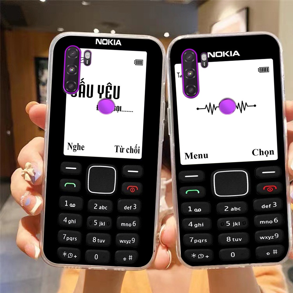 Ốp lưng vsmart Active 3 in hình điện thoại nokia đen trắng cục gạch