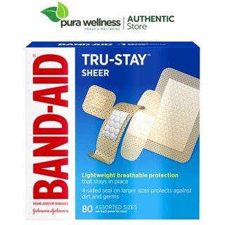  Band-Aid Brand Tru-Stay 80 cái Băng keo cá nhân giúp sơ cứu và bảo vệ vết thương 