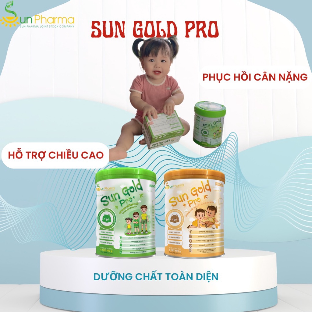 [Tặng Ly cho bé Uống sữa] Sữa Bột Sun Gold Pro / Sun Gold Pro+ 650gr(Dành Cho Trẻ Từ 0 - 10Tuổi)