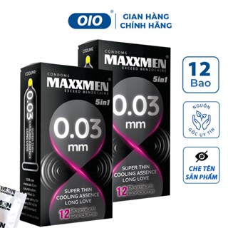 Combo 2 hộp bao cao su 49mm Maxxmen 0.03 5in1 siêu mỏng size nhỏ chống xuất tinh sớm kéo dài thời gian