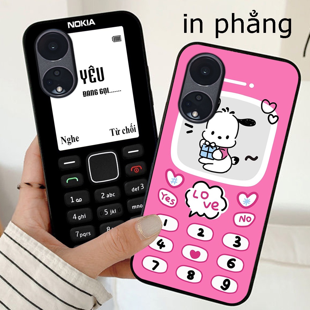 Ốp lưng oppo reno 8t 5g / reno 8 t 5g in hình điện thoại nokia đen trắng cục gạch
