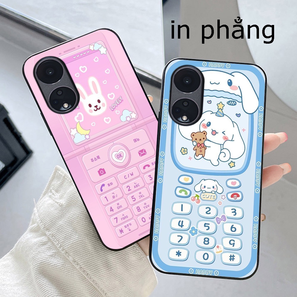 Ốp lưng oppo reno 8t 5g / reno 8 t 5g in hình điện thoại nokia đen trắng cục gạch