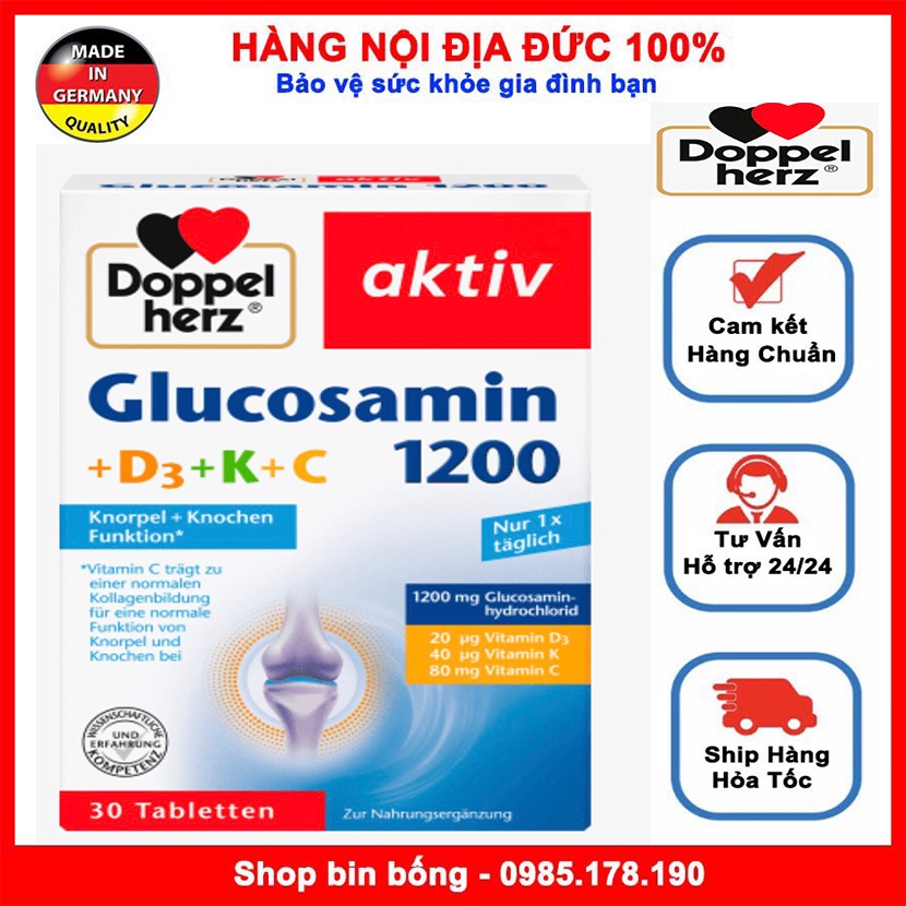 Date t4/24 Viên uống bổ khớp Gelenk 1200 Doppel herz