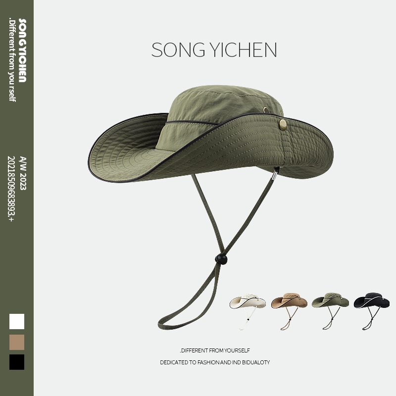 Nón Tai Bèo Vành Rộng Chống Nắng Thoáng Khí Có Dây Rút Phong Cách Nhật Bản Cho Nữ