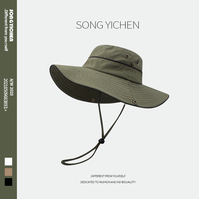Nón Tai Bèo Vành Rộng Chống Nắng Thoáng Khí Có Dây Rút Phong Cách Nhật Bản Cho Nữ