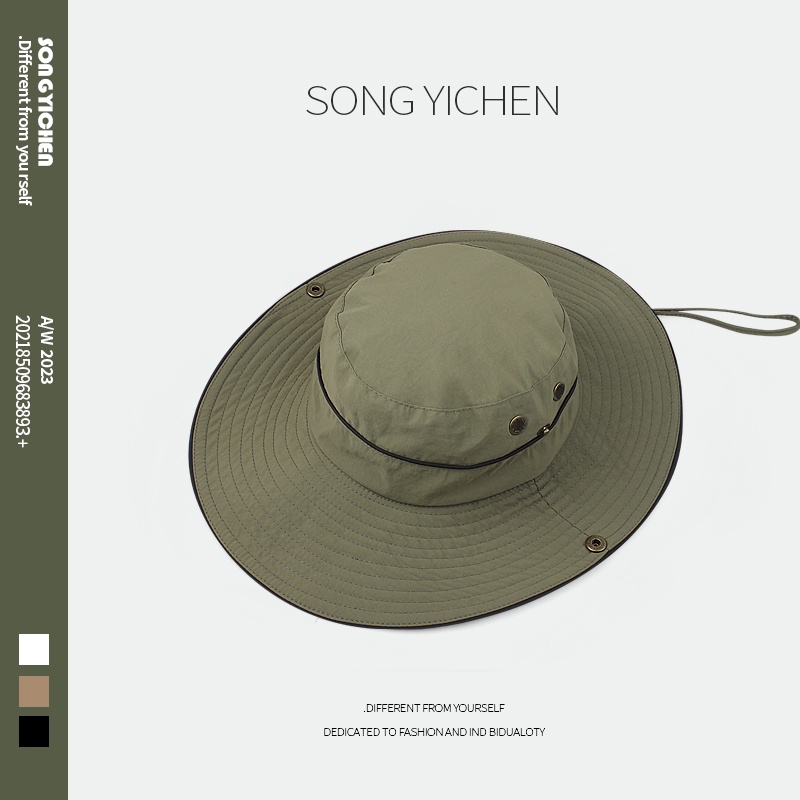 Nón Tai Bèo Vành Rộng Chống Nắng Thoáng Khí Có Dây Rút Phong Cách Nhật Bản Cho Nữ