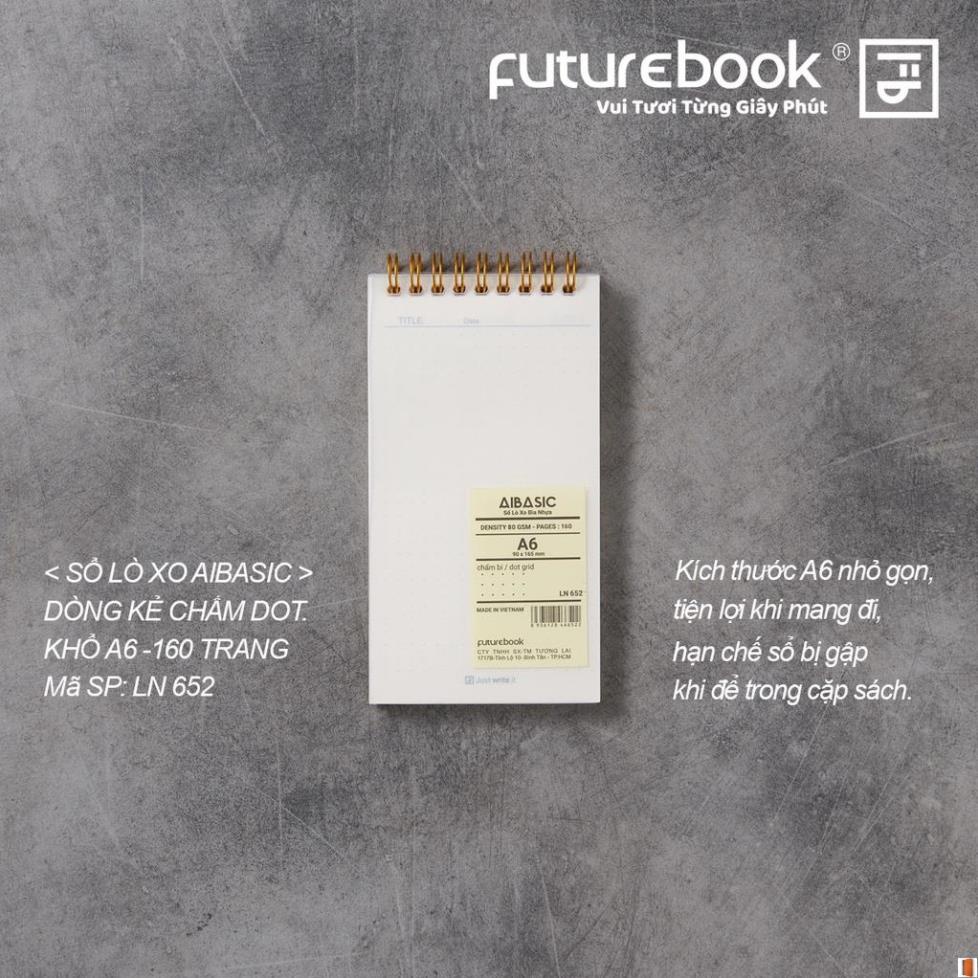 Sổ Lò Xo Bìa Nhựa Aibasic- Mini Size (90mm x 165mm)- Phong cách Nhật Bản. Văn phòng phẩm FU