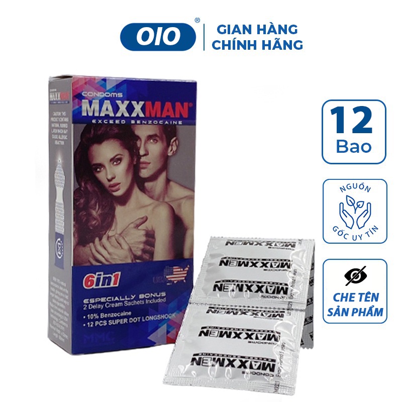 Bao cao su 6 in1 MAXXMEN gân gai siêu mỏng chống xuất tinh sớm kéo dài thời gian quan hệ