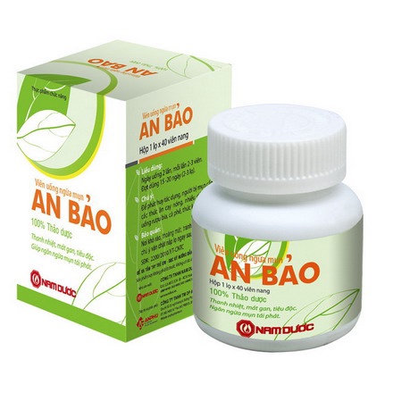 Viên uống ngừa mụn An Bảo - Nam Dược - Lọ 30 viên, thanh nhiệt giải độc, mát gan, sạch mụn, mờ vết thâm