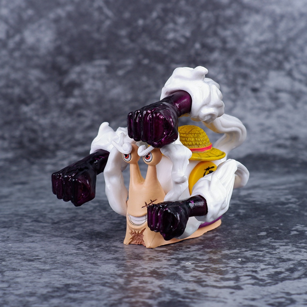 Mô hình One Piece Luffy Store ốc sên Luffy gear 5 thần mặt trời nika cao 7cm, figure decor nhân vật anime đảo hải tặc