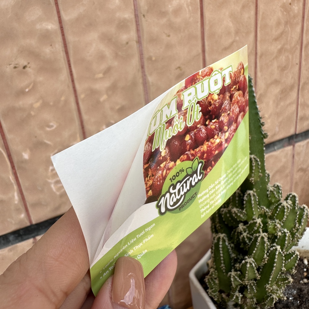 Tem Dán Ăn Vặt - Nhãn Sản Phẩm In sẵn 9x6 cm - Cán Bóng, Sáng Đẹp