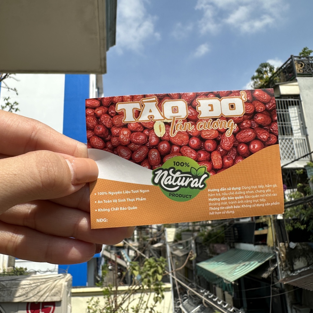 Tem Dán Ăn Vặt - Nhãn Sản Phẩm In sẵn 9x6 cm - Cán Bóng, Sáng Đẹp