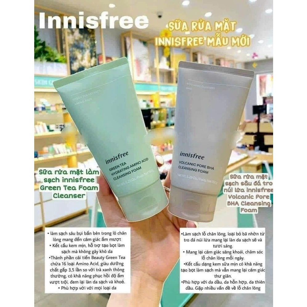 Sữa rửa mặt Innisfree làm sạch, không gây khô da 150ml - BonnieCosmetics