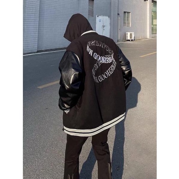 ÁO BOMBER KAKI TAY PHỐI DA THÊU VÒNG TRÒN