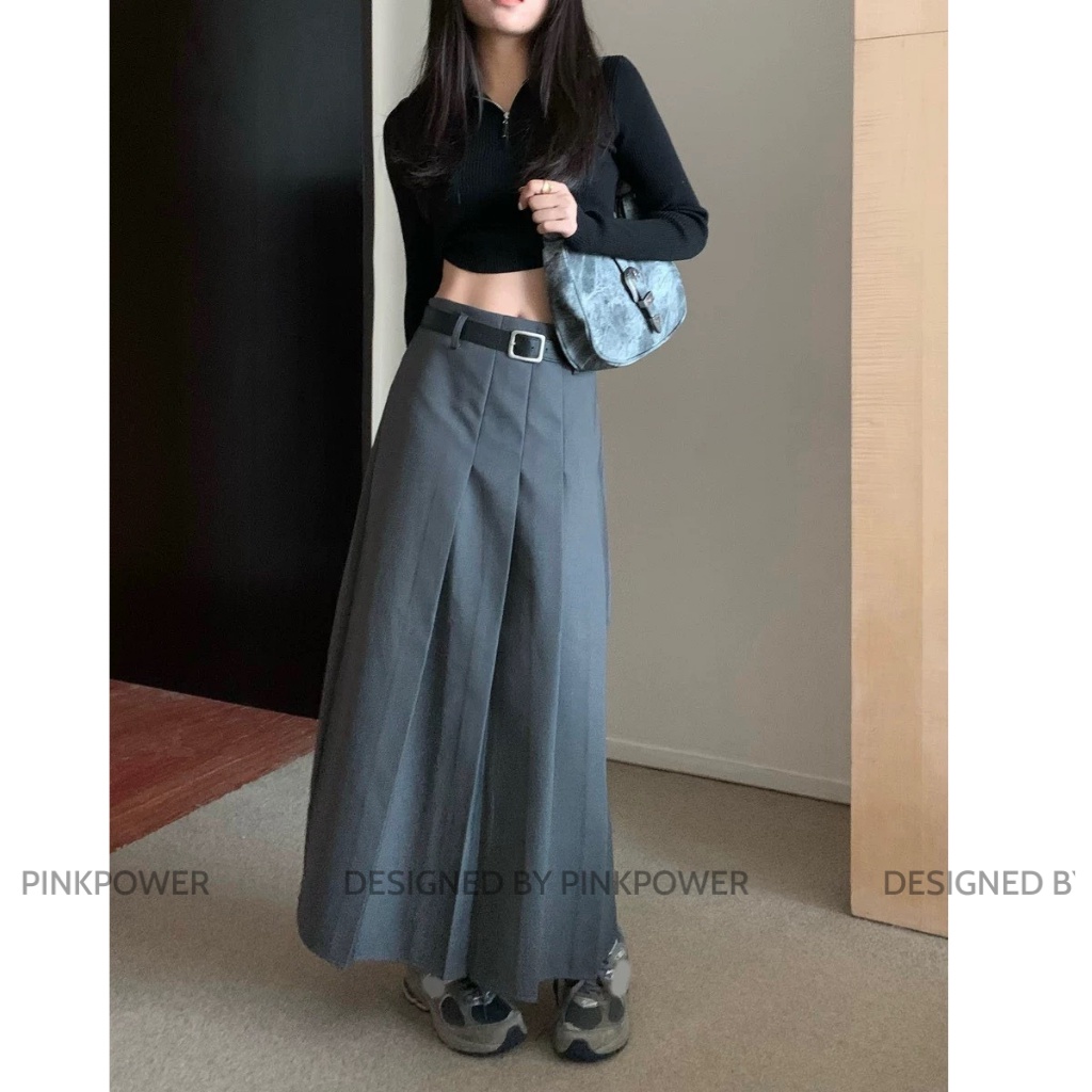 Chân váy dài nữ,chân váy chữ A co giãn vải Retro giúp tôn dáng,trẻ trung năng động phù hợp đi chơi,đi làm PINKPOWER | BigBuy360 - bigbuy360.vn
