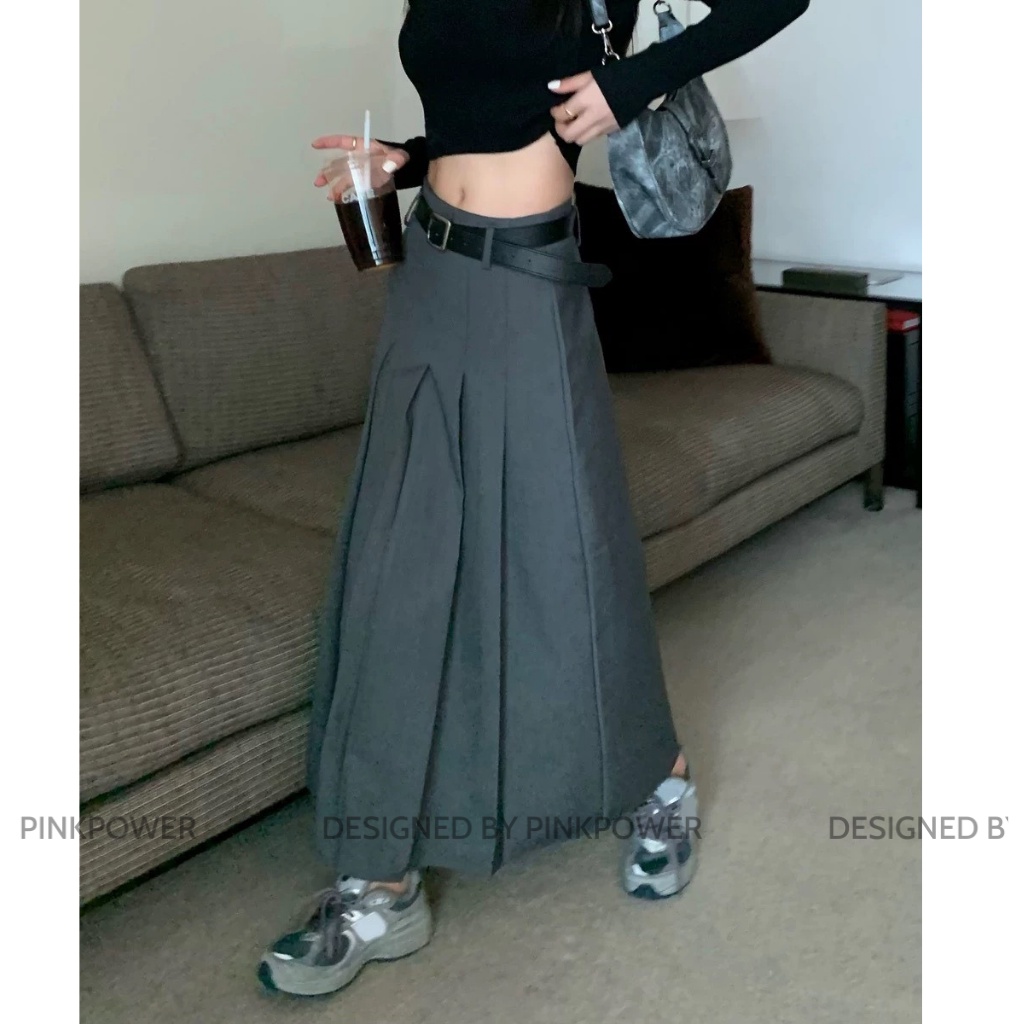 Chân váy dài nữ,chân váy chữ A co giãn vải Retro giúp tôn dáng,trẻ trung năng động phù hợp đi chơi,đi làm PINKPOWER | BigBuy360 - bigbuy360.vn