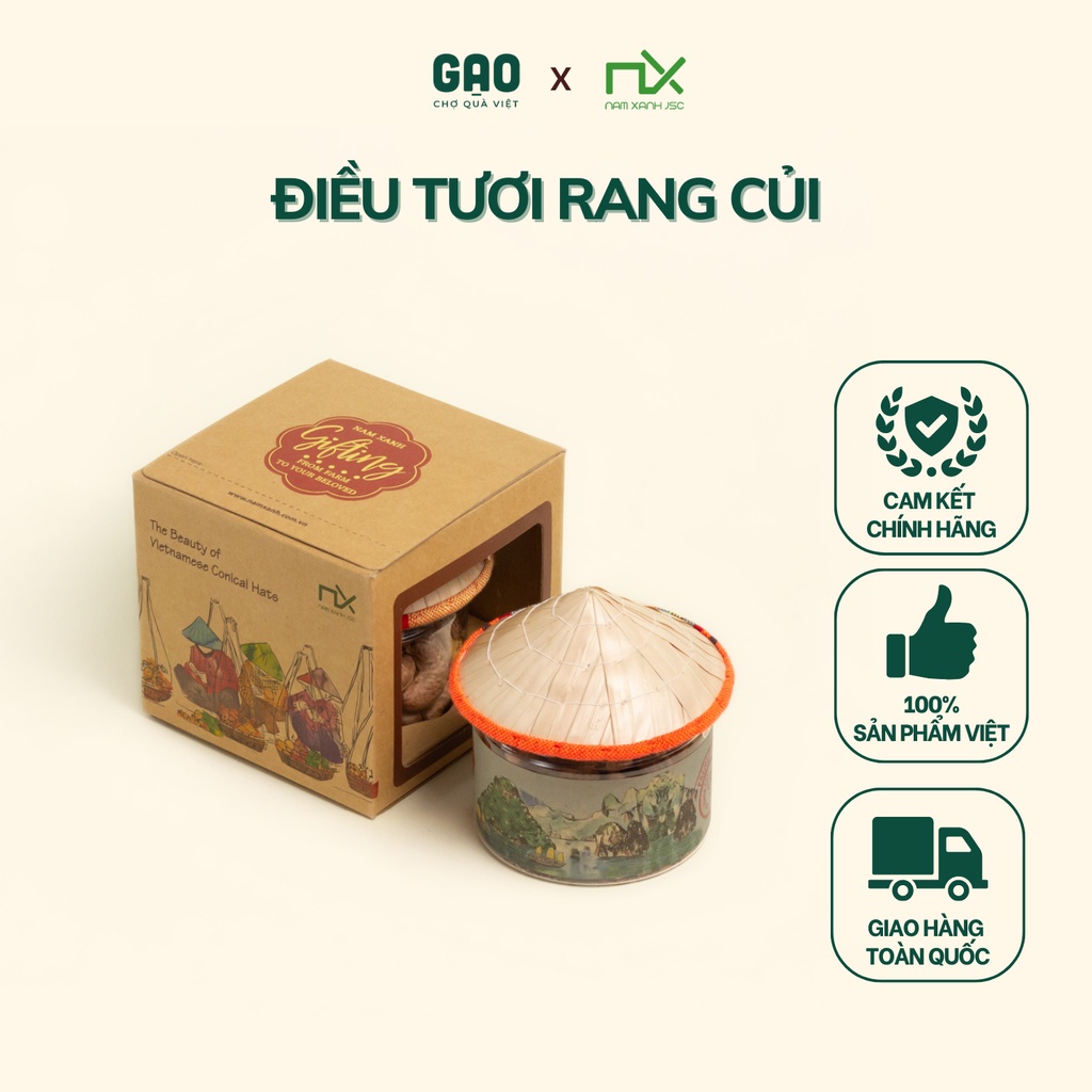 Điều tươi rang củi (nón lá)