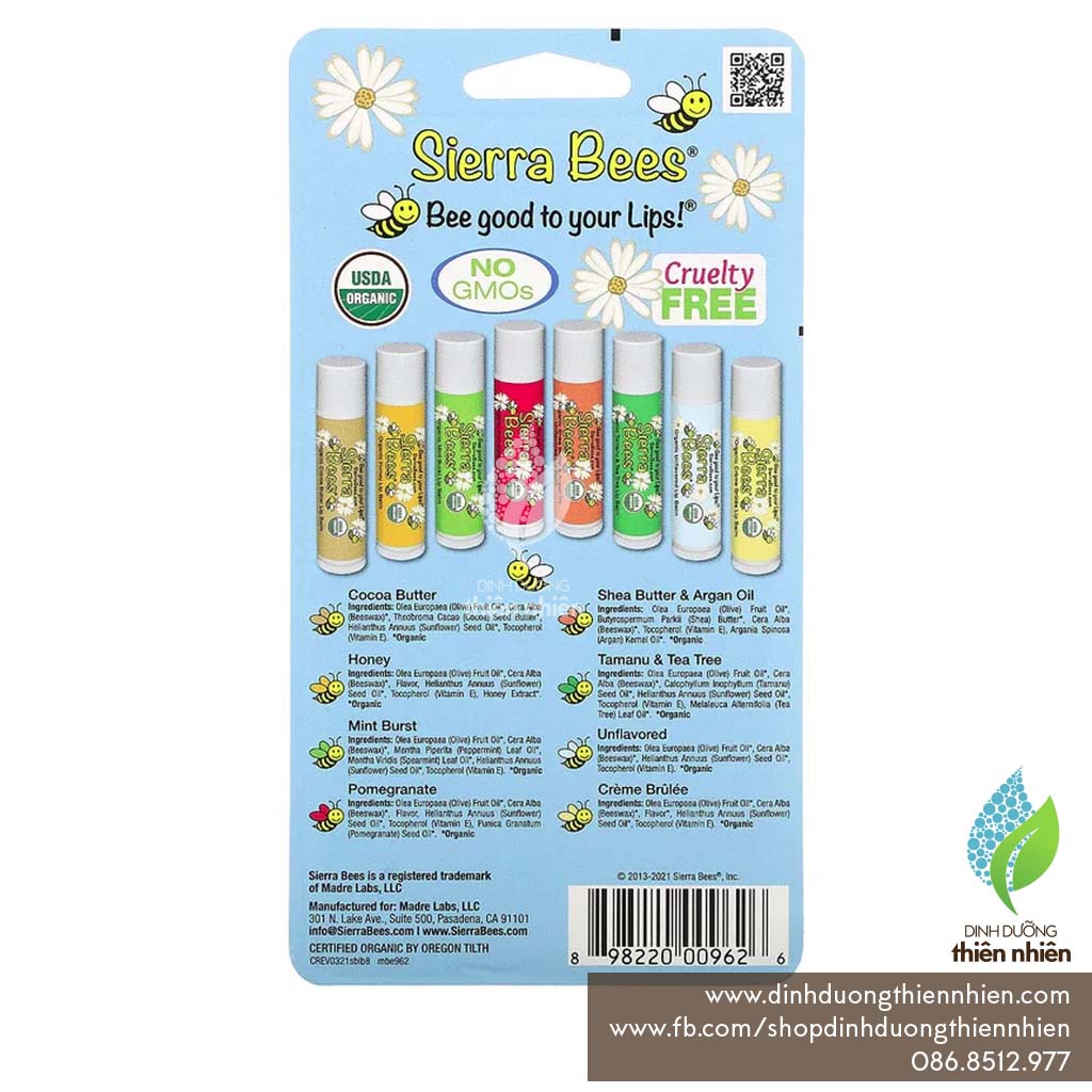 Son Dưỡng Môi Hữu Cơ Sierra Bees Organic Lip Balm