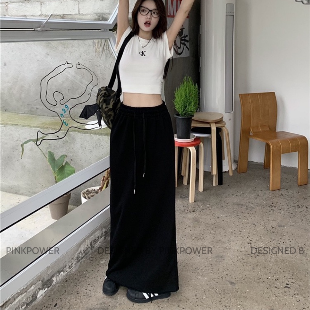 Chân váy dài nữ,chân váy chữ A co giãn vải cotton giúp tôn dáng,trẻ trung năng động phù hợp đi chơi,đi làm PINKPOWER | BigBuy360 - bigbuy360.vn