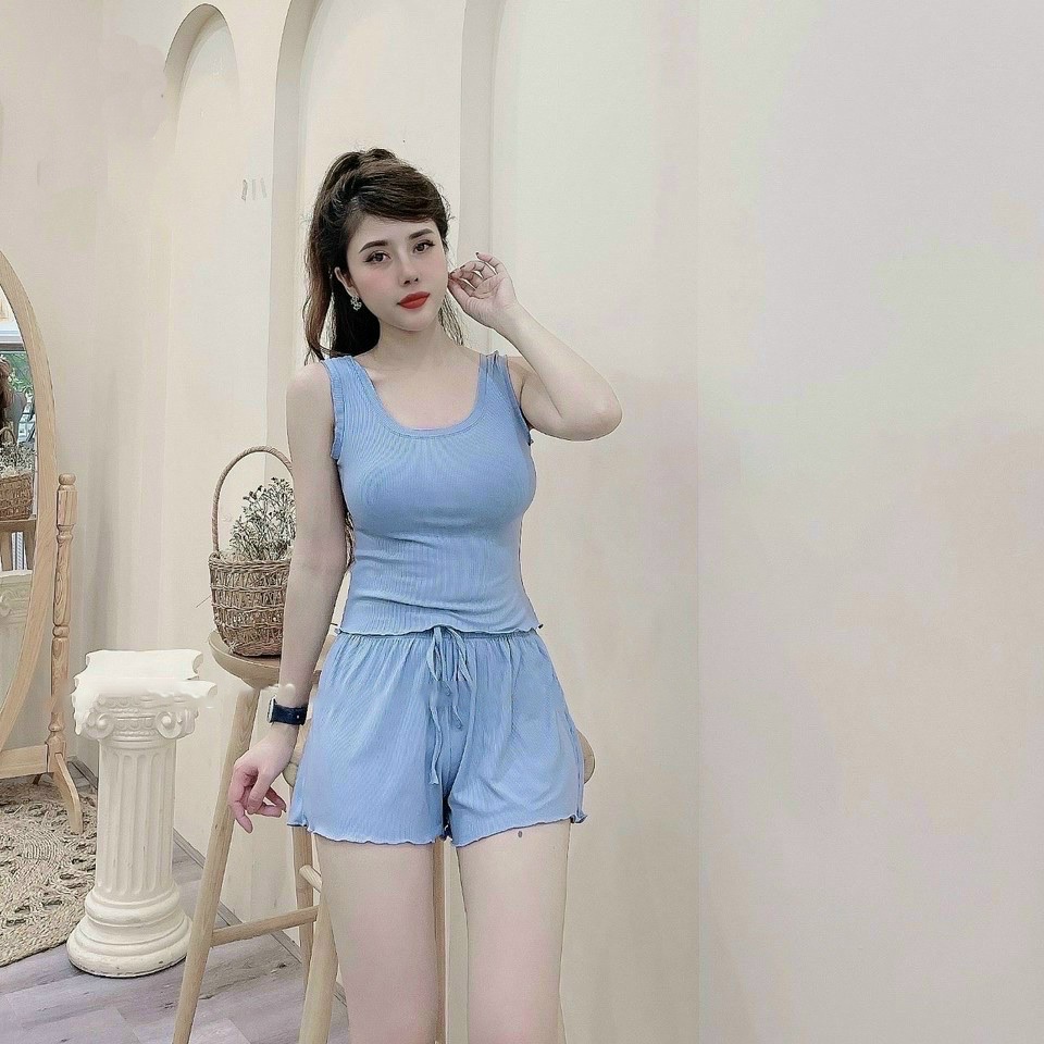 Đồ bộ nữ The Mei 1992 - Đồ ngủ nữ mặc ở nhà chất len tăm lạnh mát mịn dễ mặc co giãn nhiều màu siêu xinh