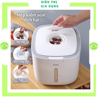 Thùng đựng gạo 10kg và 12kg ECOCO, thùng gạo thông minh chống ẩm mốc mối mọt, côn trùng