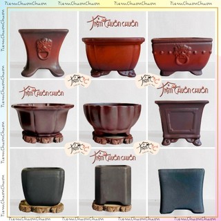 Chậu Sứ Gốm Đất Nung Men Hắc Nhiều Dáng Đẹp Trồng sen đá đẹp tiemchuonchuon  tiệm chuồn chuồn - Gốm sứ Bát Tràng