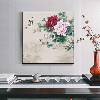 Tranh canvas decor trang trí nội thất hoa mẫu đơn