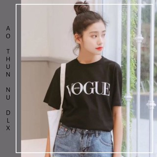 Áo Thun Nữ In Chữ VOGUE 3 Màu Đỏ Đen Trắng Local Brand DLX Form Basic Thun 35% Cotton