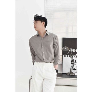 áo sơ mi tay dài basic, form suông phong cách hàn quốc