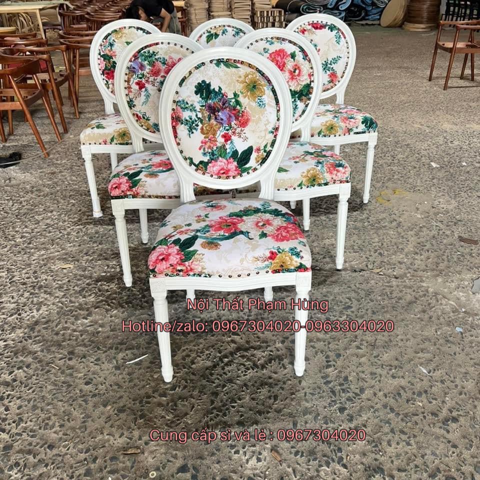 ghế louis không tay cao cấp ghế gỗ nhà hàng khách sạn resort ghế decor quán vintage