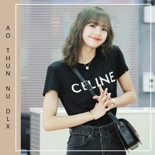Áo Thun Nữ Màu Đen In Chữ C LINE Local Brand DLX 2 Chất Thun 35% Cotton & 100% Cotton