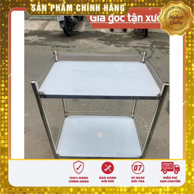 Xe đẩy inox 2 tầng không học 30x40 ,40x60