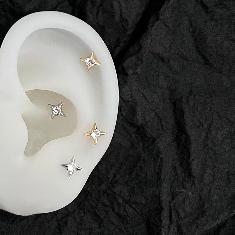 𝐯𝐞𝐥𝐯𝐞𝐭𝐩𝐢𝐧𝐤.𝐚𝐜𝐜🇰🇷 | Khuyên tai chốt bi vặn hình tia chớp