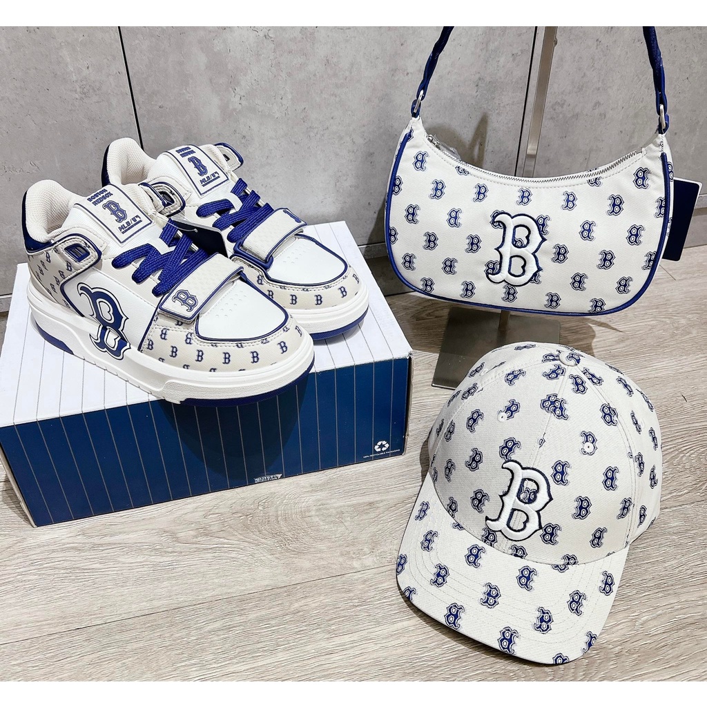 GIÀY MLB CHUNKY LINER MID CLASSIC MONOGRAM BOSTON REX SOX L.BEIGE