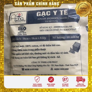 Gạc vuông 10x10x8 lớp