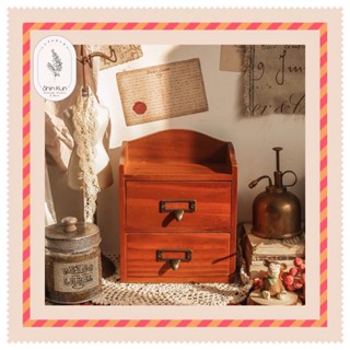 Hộp Gỗ Đựng Trang Sức - Đồng Hồ - Đồ Trang Điểm Mini Để Bàn 2 Ngăn Kéo Tiện Dụng SS61