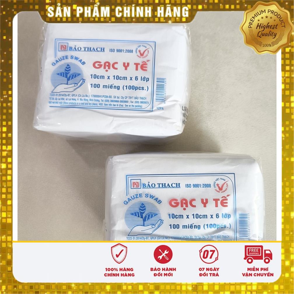 Gạc Y Tế Bảo Thạch 10x10x6 lớp Bịch 100 miếng