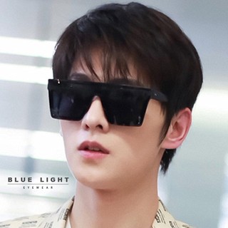 Kính râm, kính mát nam nữ mát vuông to gọng nhựa cao cấp mắt tráng gương, full đen, tráng gương vàng - blue light